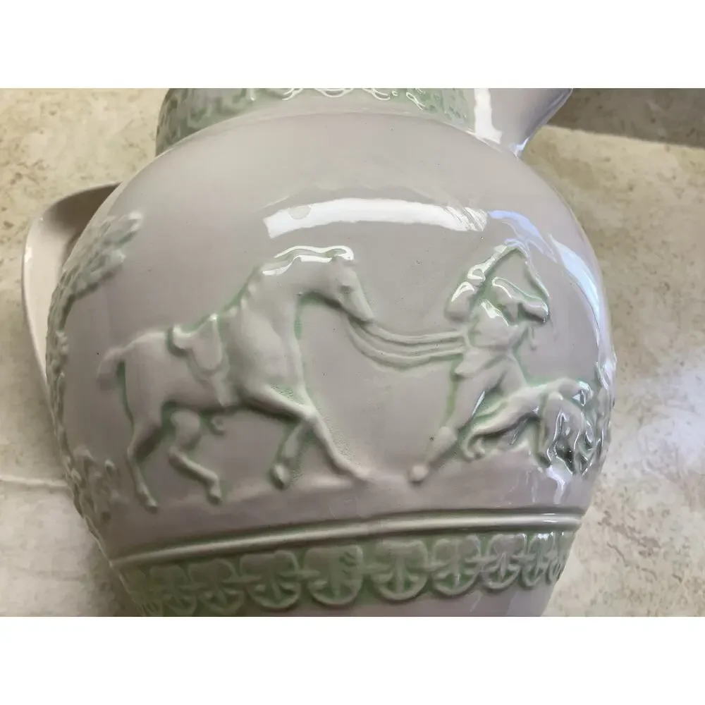 Vintage Wedgwood Pitcher With Embossed Fox Hunting Scene